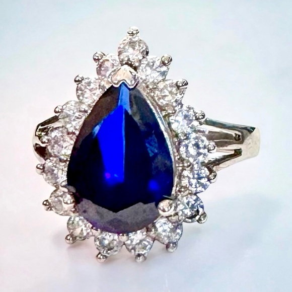 Ross-Simons Sapphire 925 Sterling Silver Ring (9.75/6g) - Picture 1 of 11
